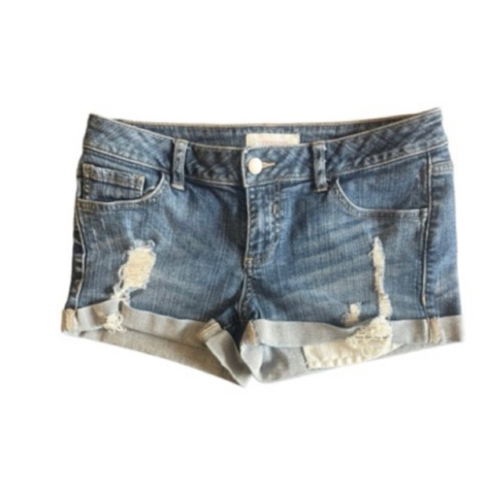 2.1 Denim Cuffed Distressed Jean Shorts‎